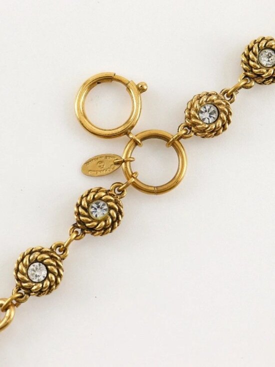 CHANEL Chain belt belt vintage Plated Gold/Rhinestone Women main image 5